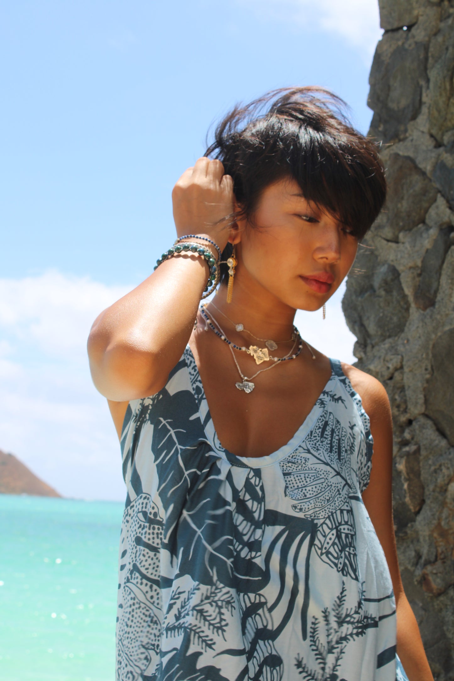 Island Bloom Maxi Dress – Ocean Blue