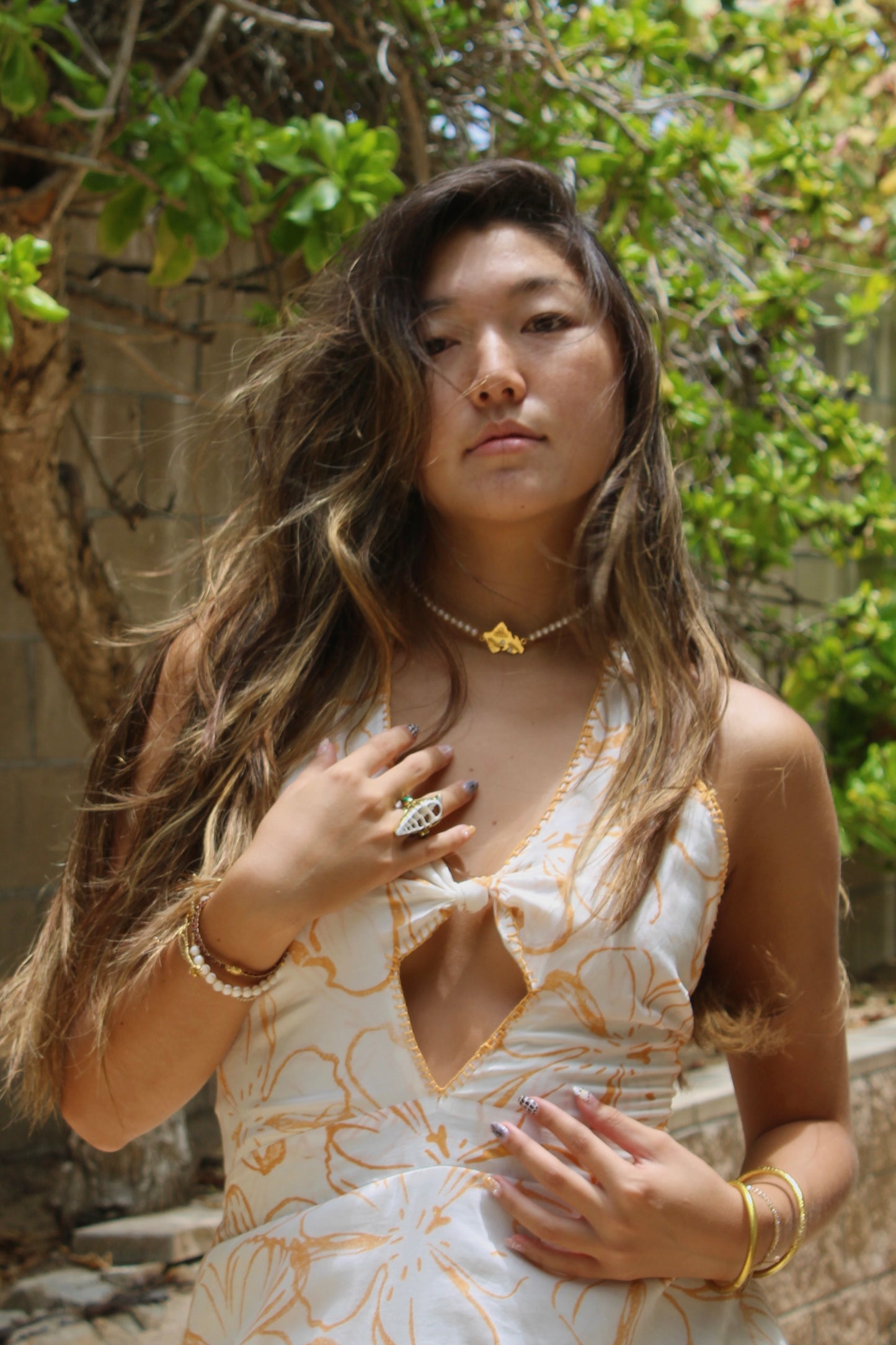 Sunpetal Halter Dress – Honey Blossom