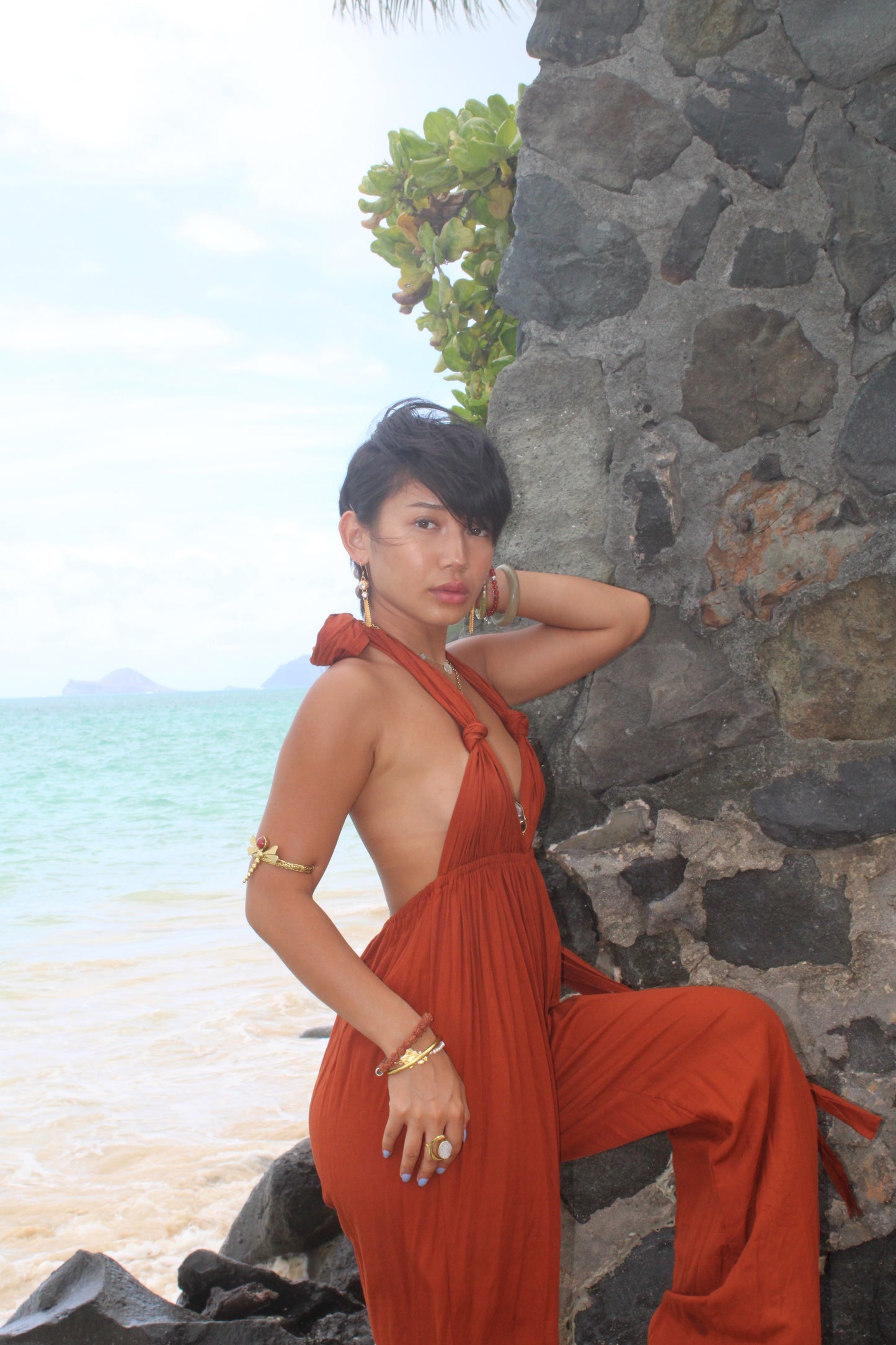 Earthfire Jumpsuit – Terracotta Glow