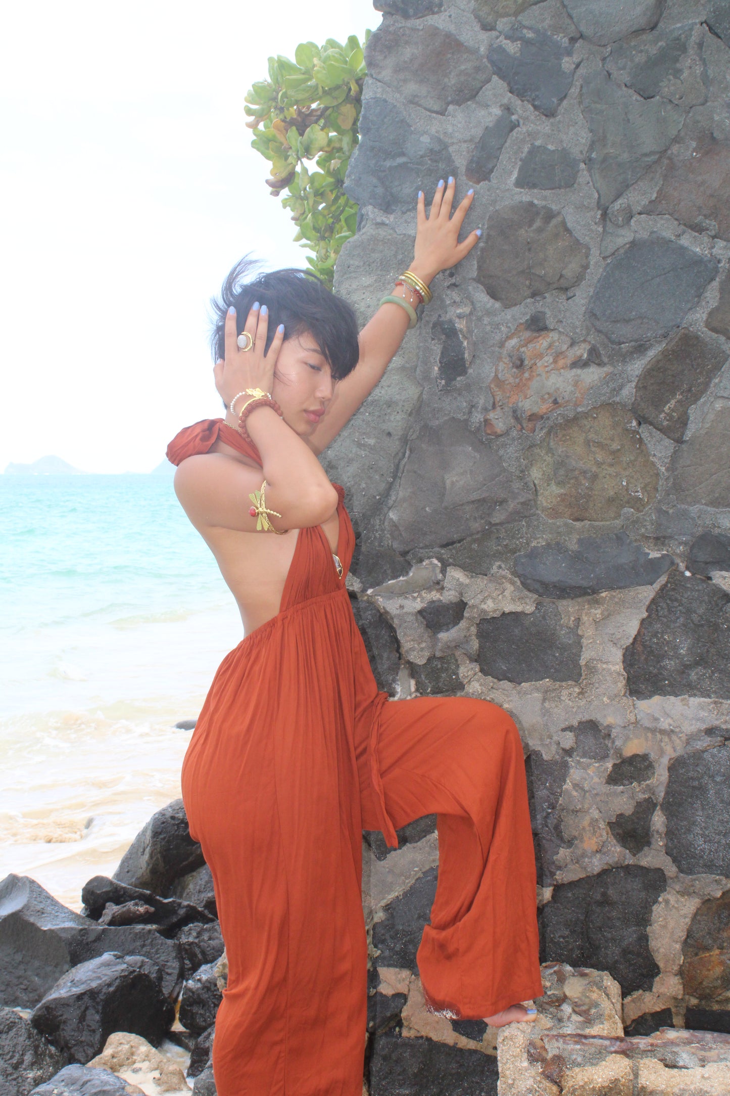 Earthfire Jumpsuit – Terracotta Glow