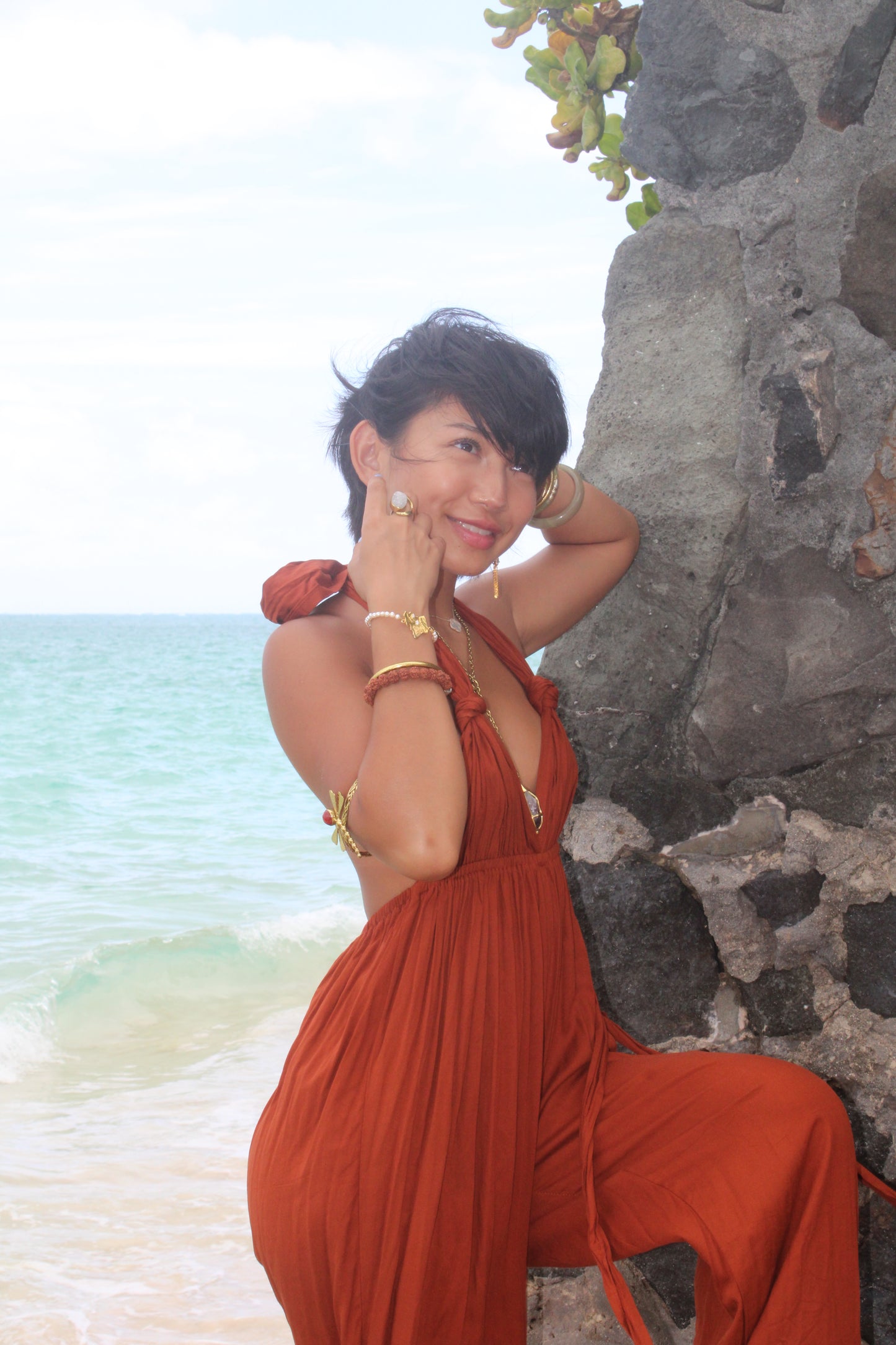Earthfire Jumpsuit – Terracotta Glow