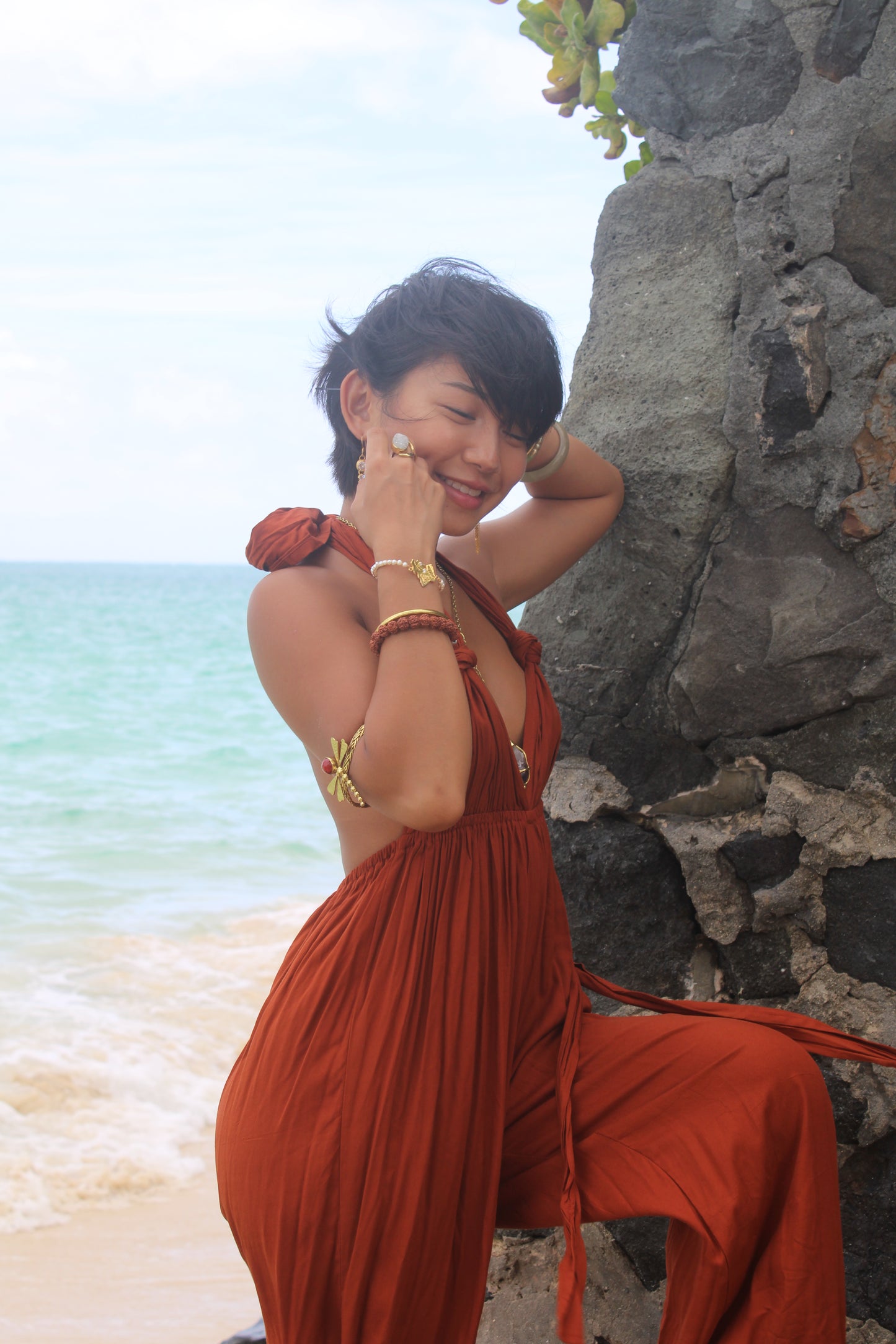 Earthfire Jumpsuit – Terracotta Glow