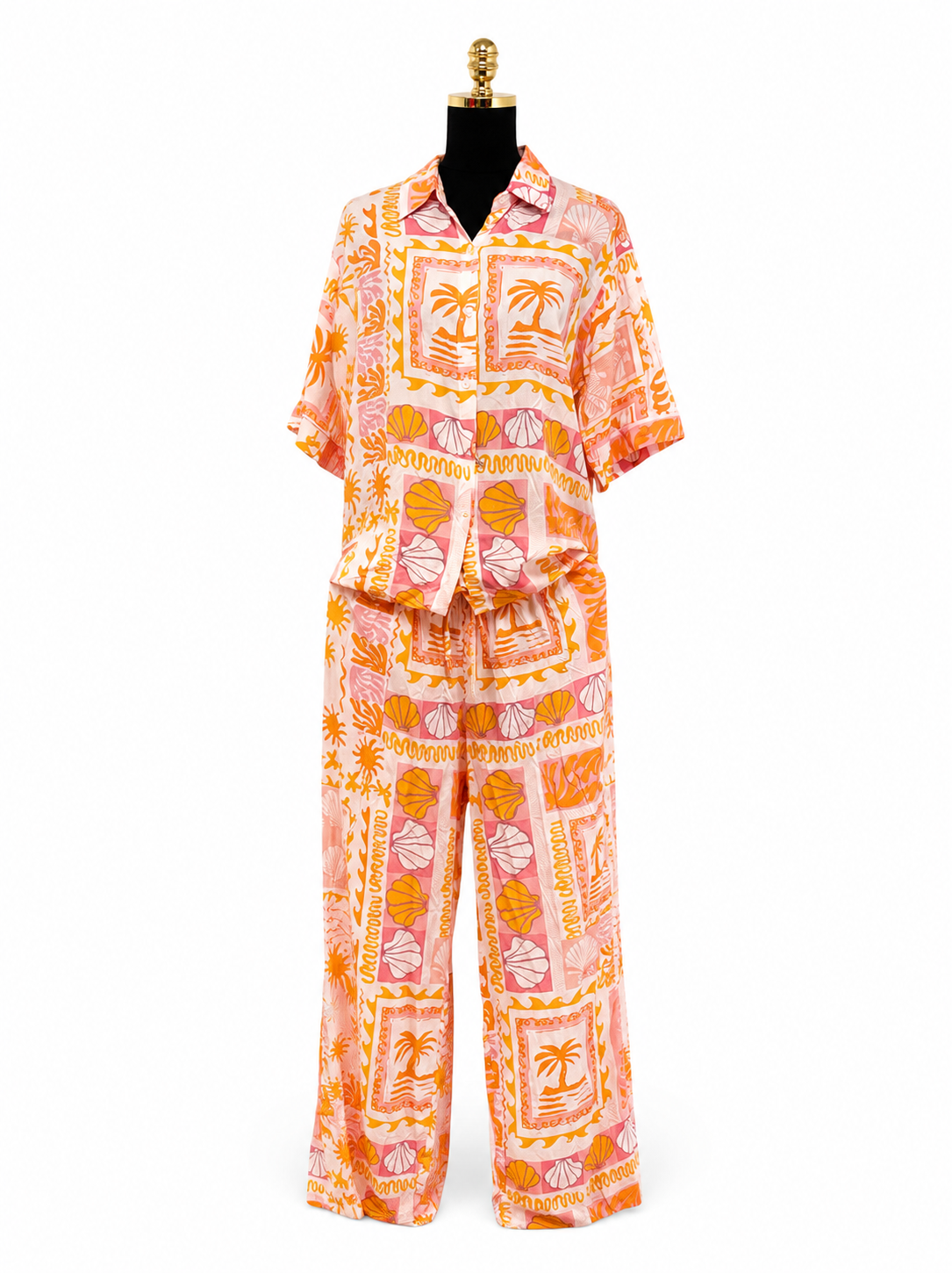 Orange Tropical Paradise Two Piece Set