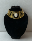 Multy Layer With Moonstone Thick Brass Choker