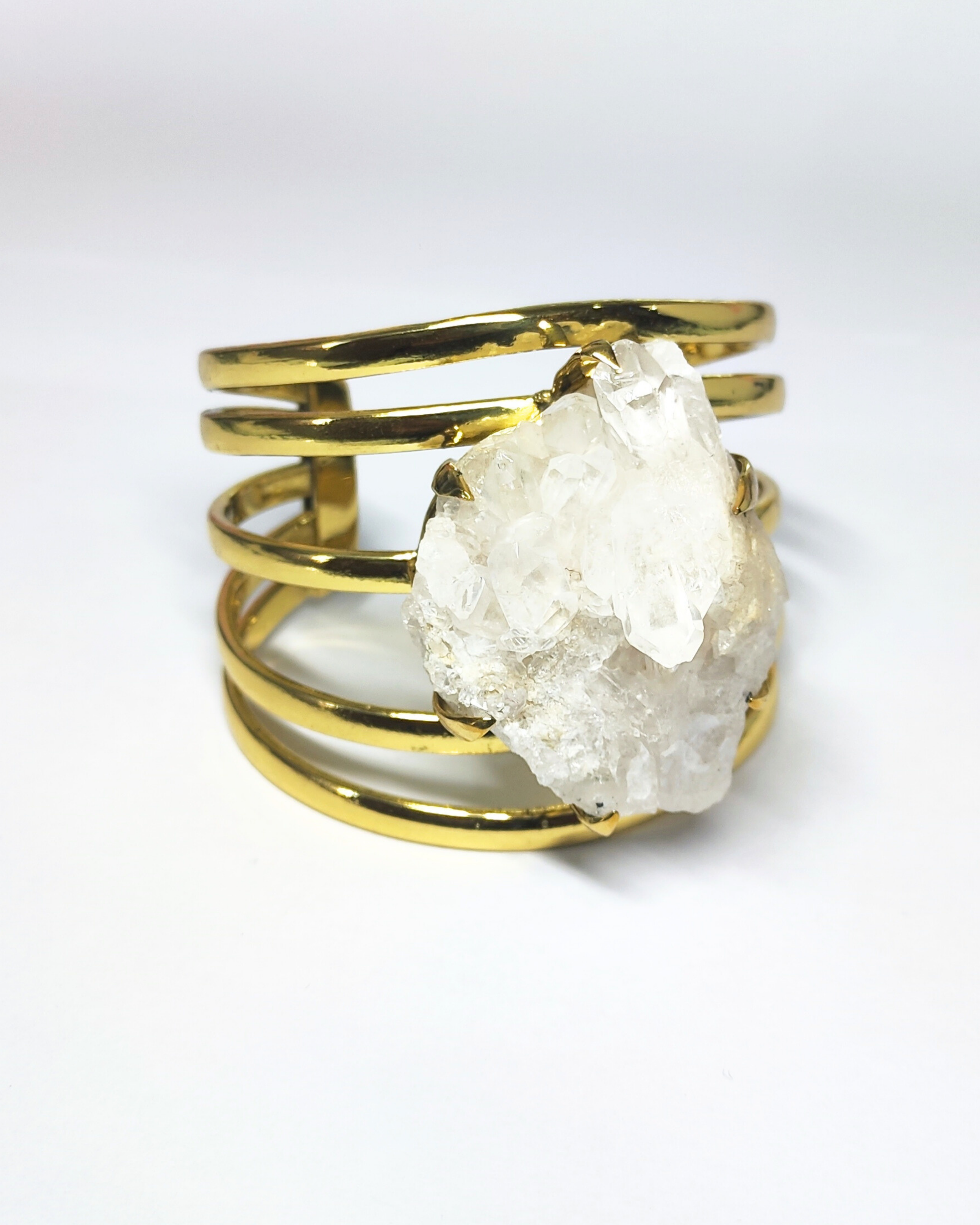 Egyptian layer crystal cluster bangle