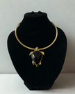 Turtle Black Onyx Brass Necklace