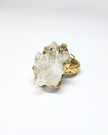 Crystal Cluster Woven Gold Brass Ring