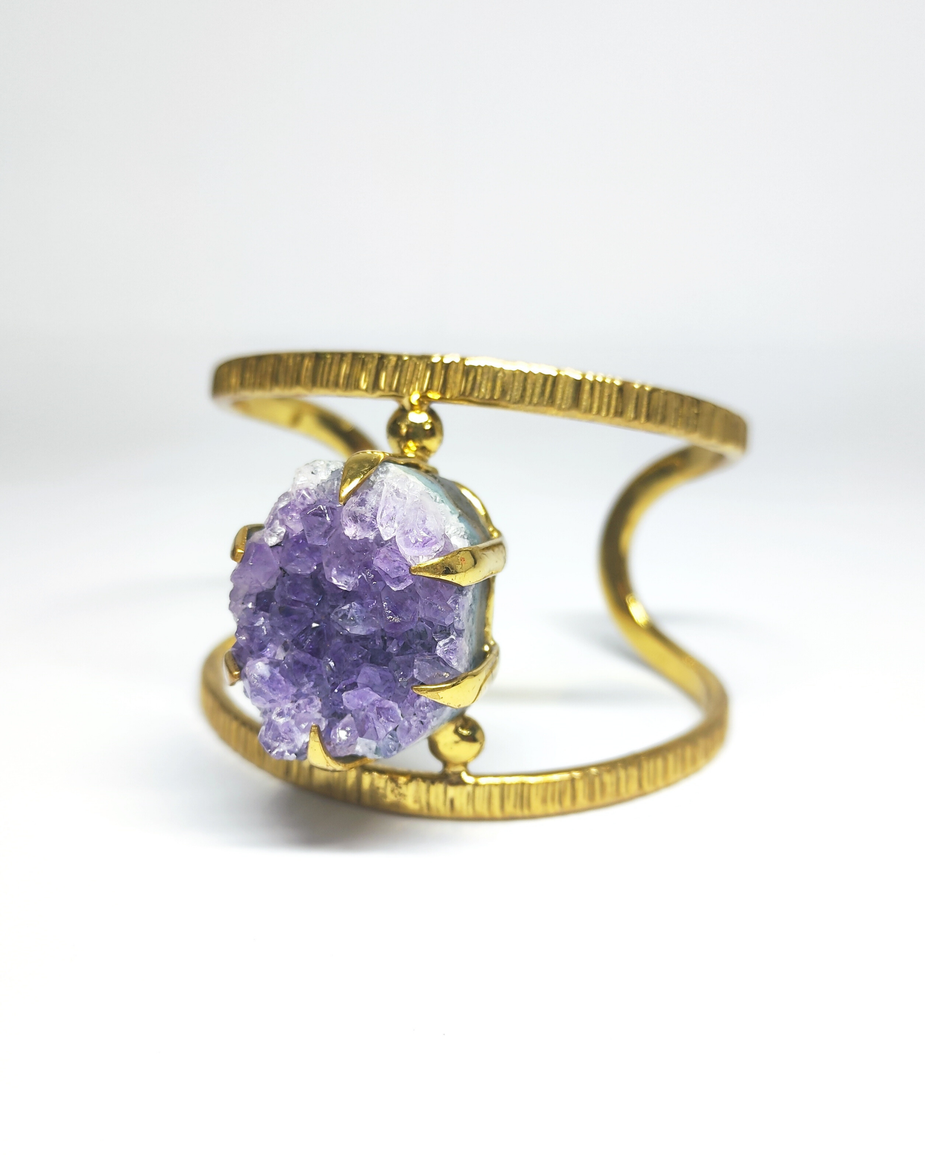 Amethyst cluster quartz bangle