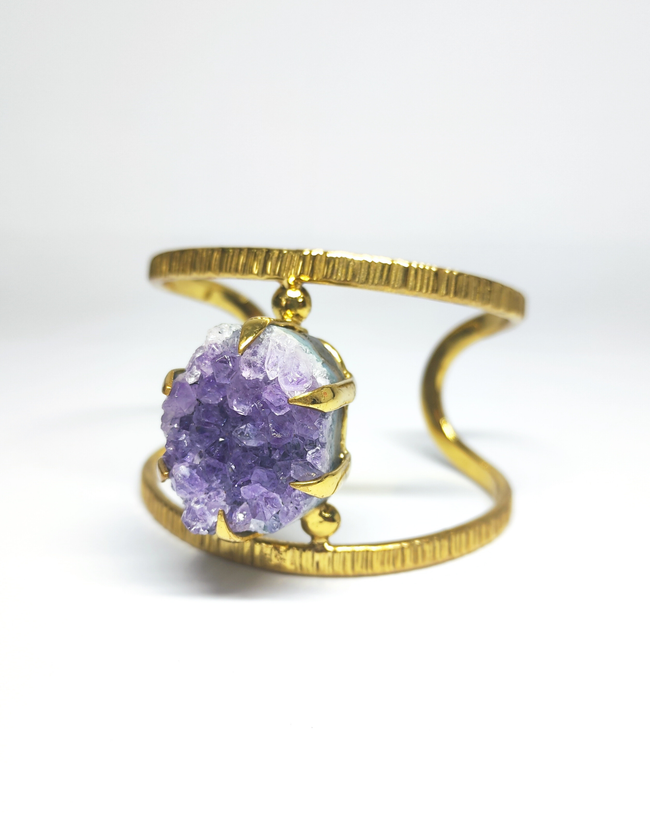 Amethyst cluster quartz bangle