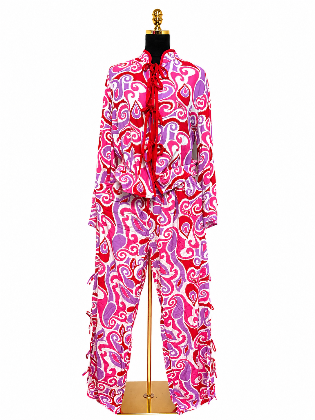 Pink & Purple Kimono Pajama 2 Piece Set
