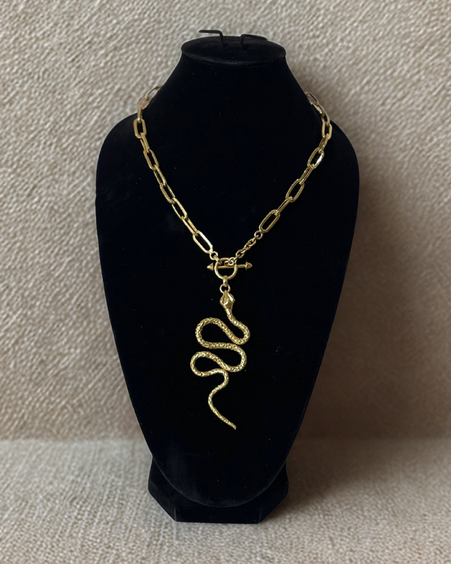 Snake Brass Chain Necklace