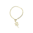 Snake Gold Brass With Chain Necklace