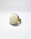 Sun Flower Sacred Ebony Balinese Cow Bone With Brass Ring