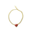 Red Carnelian Heart Chain Necklace