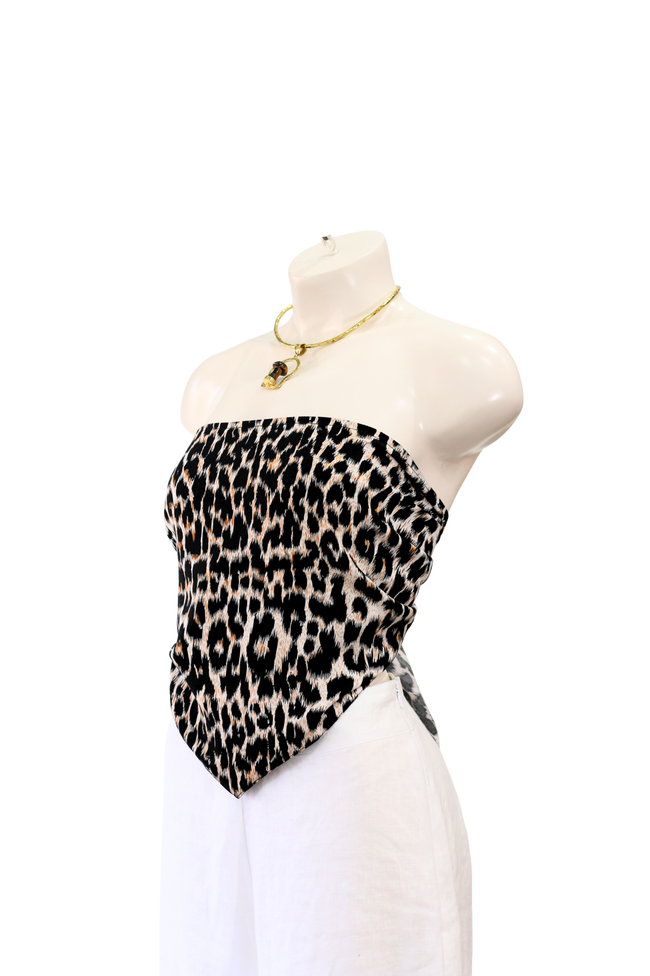 Leophard Hankerchief Top