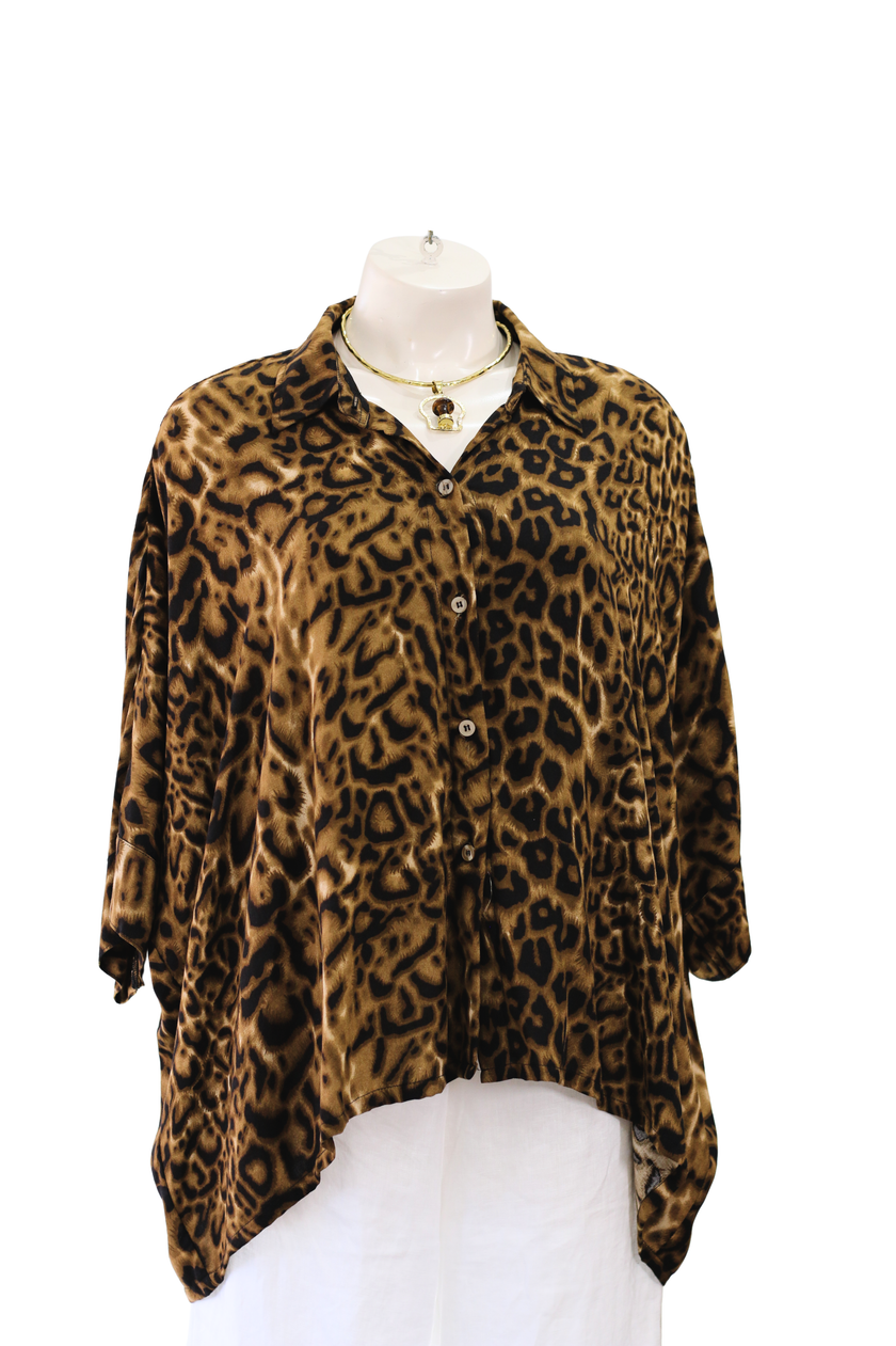 Golden Leopard Shirt Brown