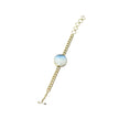 Ocean Blue Glacierite with Gold Brass Chain Bracelet
