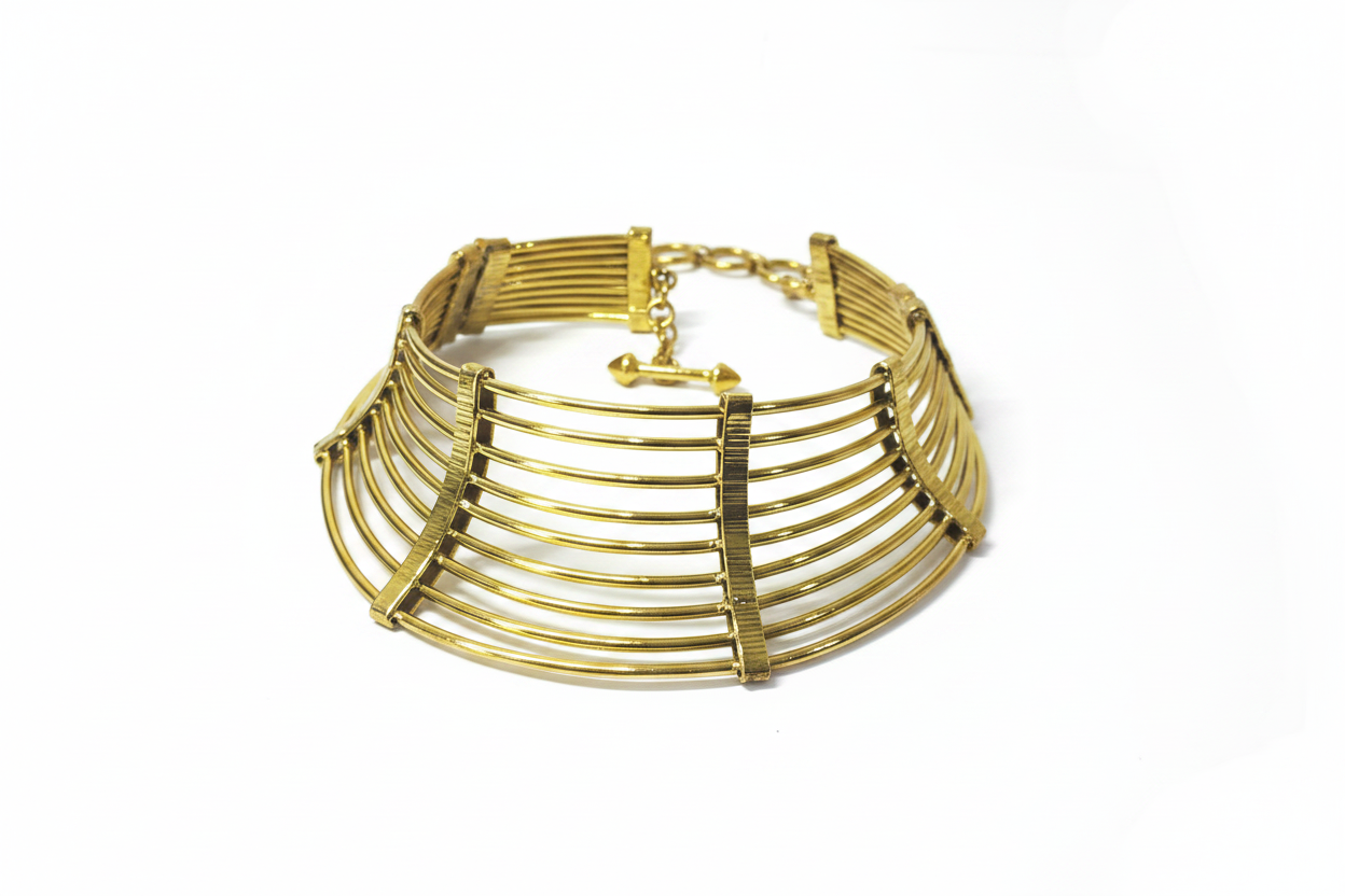 Layer Thick Gold Brass Choker