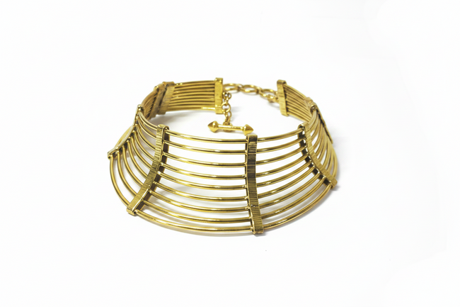 Layer Thick Gold Brass Choker