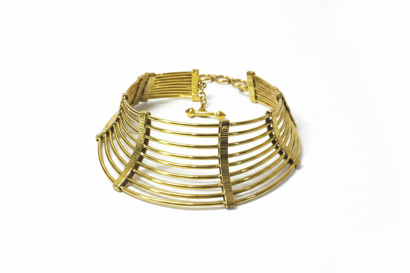 Layer Thick Gold Brass Choker