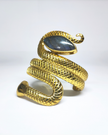 Labradorite Snake Gold Brass Bangle