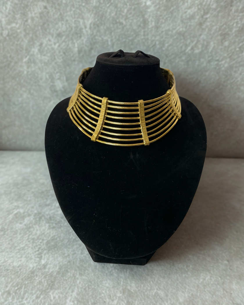 Layer Thick Gold Brass Choker