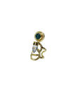 Infinity Green Agate & Clear Crystal Pointy With Gold Brass Ring