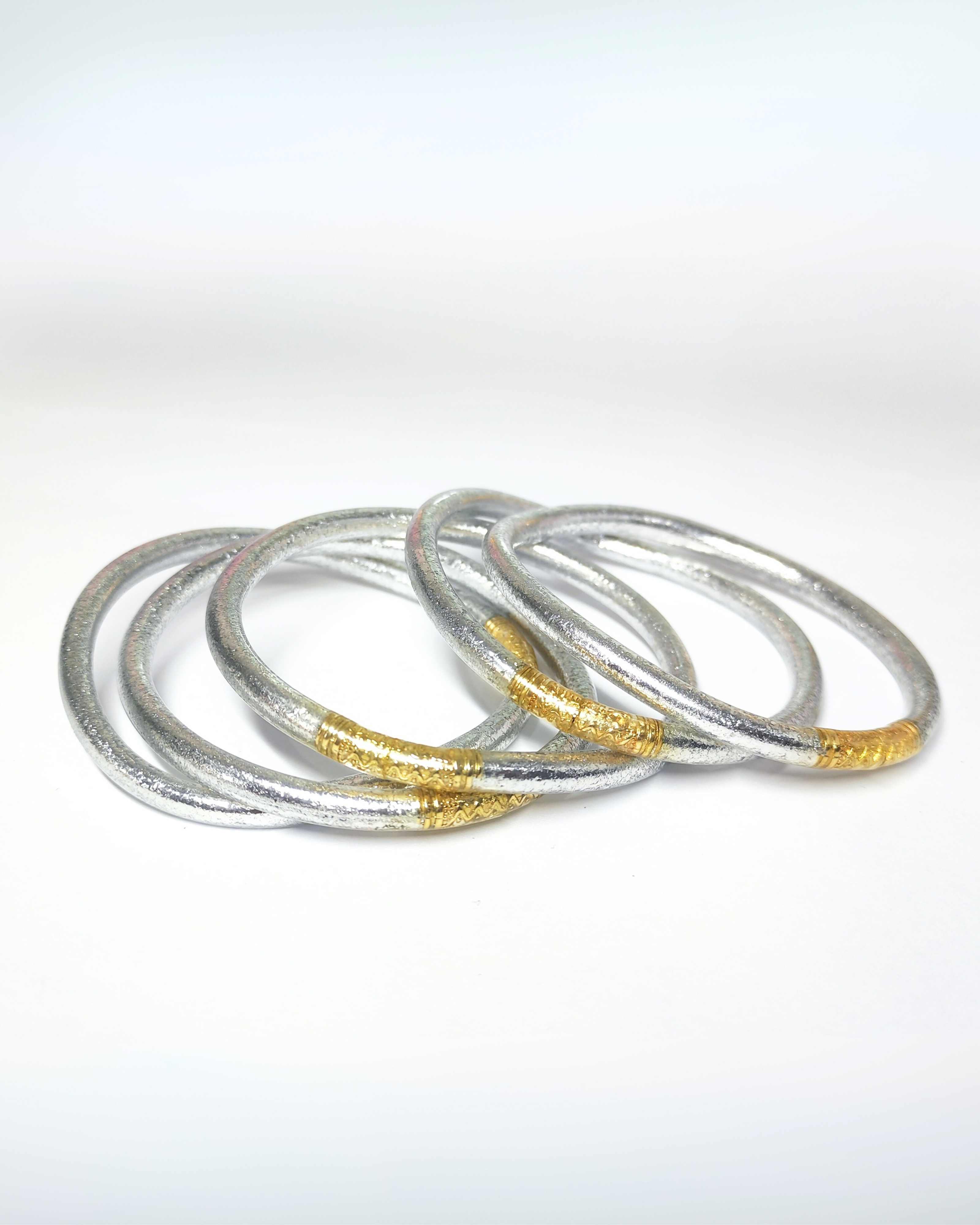 Surf bless bangles set 4pcs silver