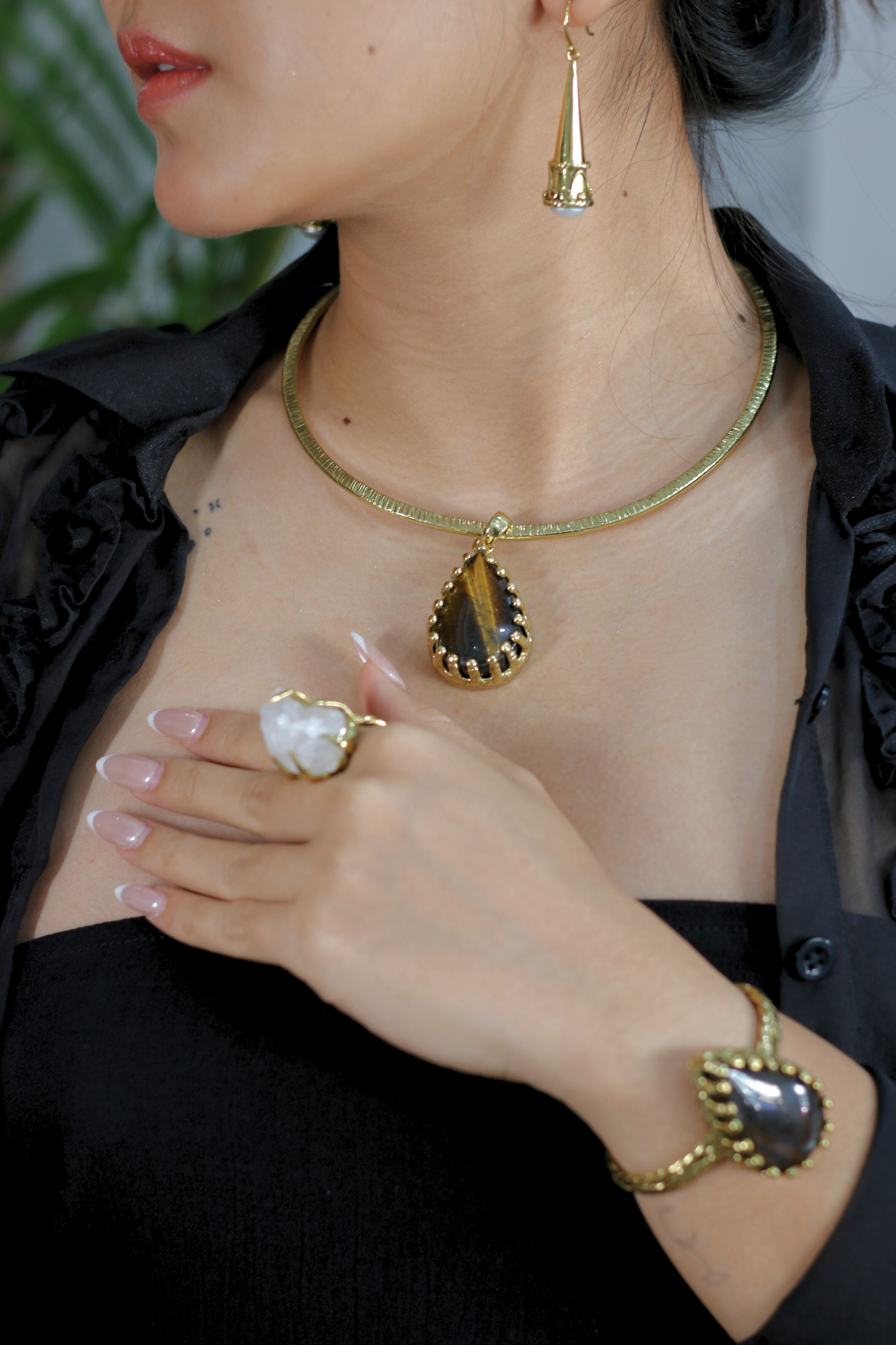 Sunburst With Gold Brass Necklace