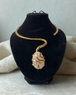 Rose Quartz With Gold Brass Woven Choker