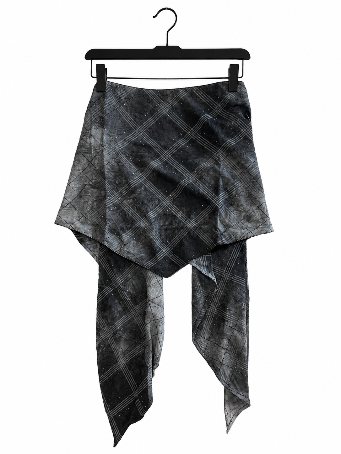 Black Patterned Handkerchief Top