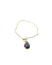 Purple Agate Druzy With Chain Rope Brass Choker Necklace