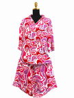 Pink & Purple Abstract Pajama 3 Piece Set