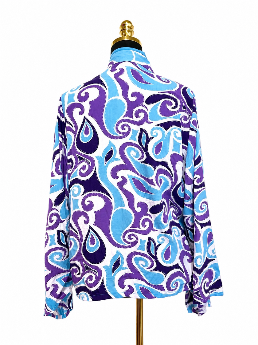 Blue Kimono Pajama 3 Piece Set