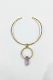 Double Gold Brass Rings With Gold Brass Necklace