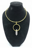 Double Gold Brass Rings With Gold Brass Necklace