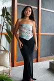 Turquoise Floral Hankerchief Top