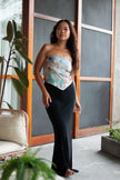 Turquoise Floral Hankerchief Top