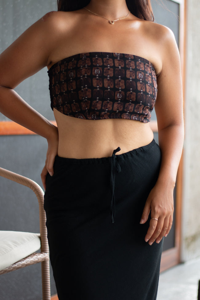 Geometric Monogram Tube Top