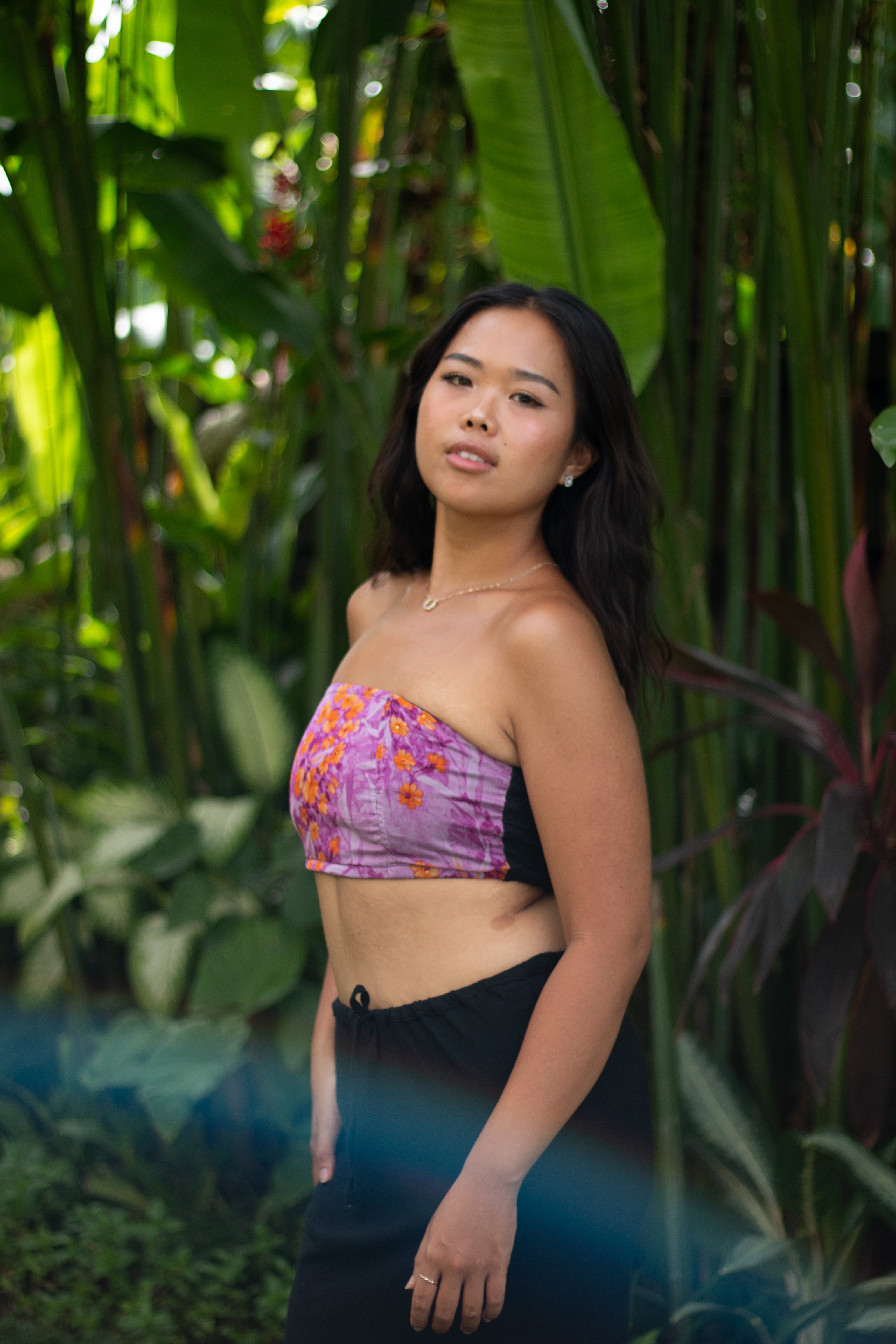Floral Fuchsia Tube Top