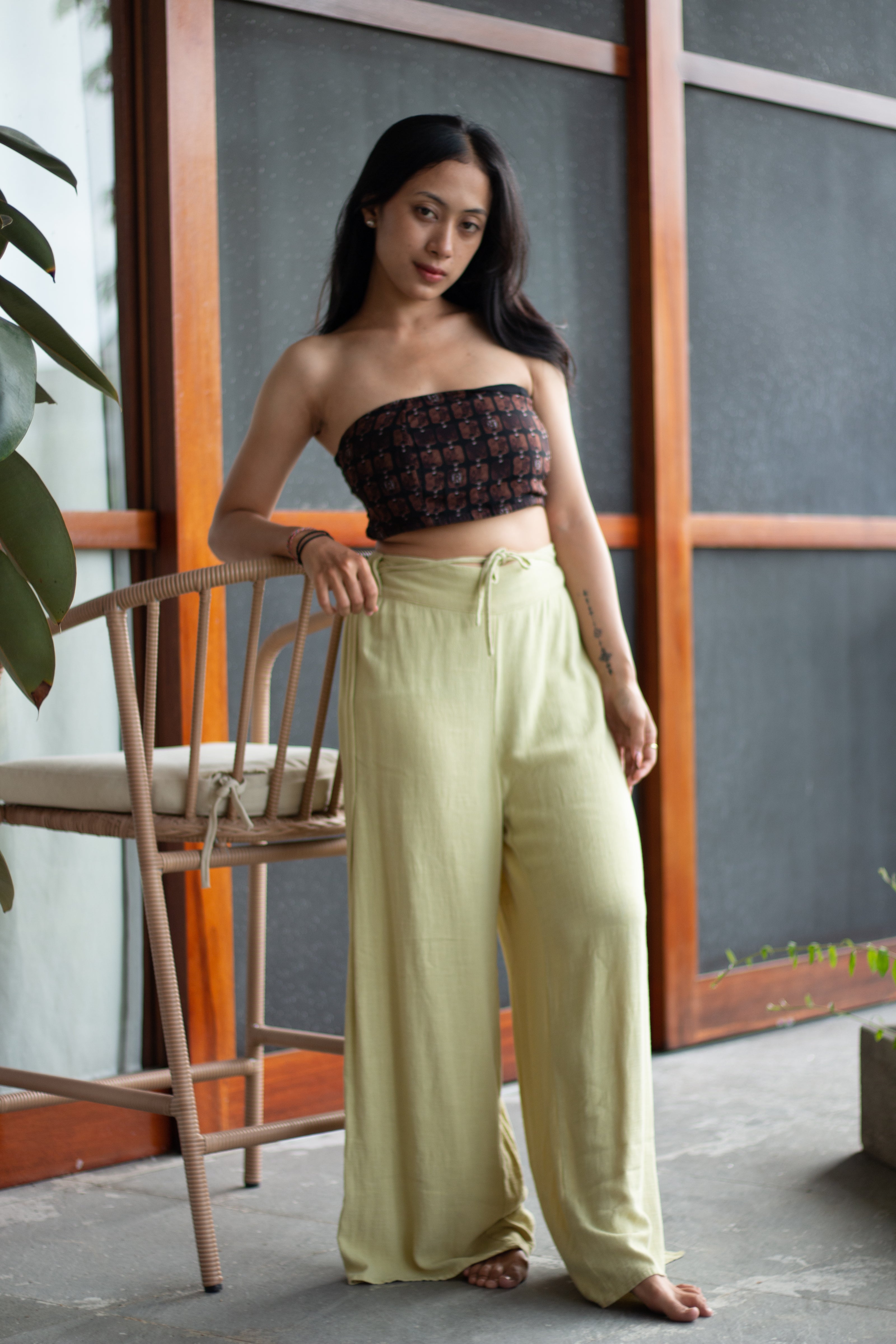 Basic Slit High Waist Pants