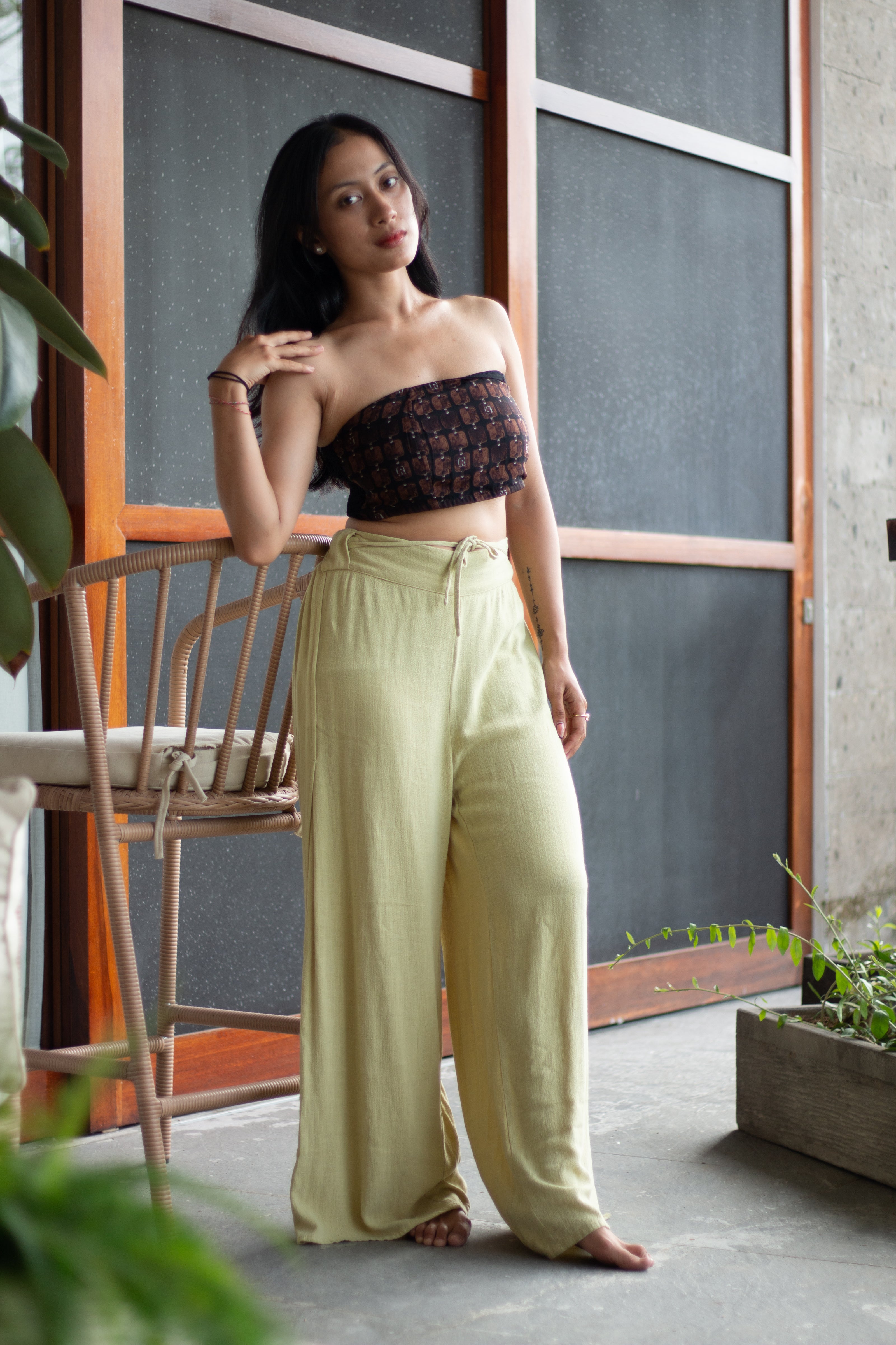 Basic Slit High Waist Pants