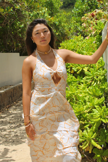 Sunpetal Halter Dress – Honey Blossom
