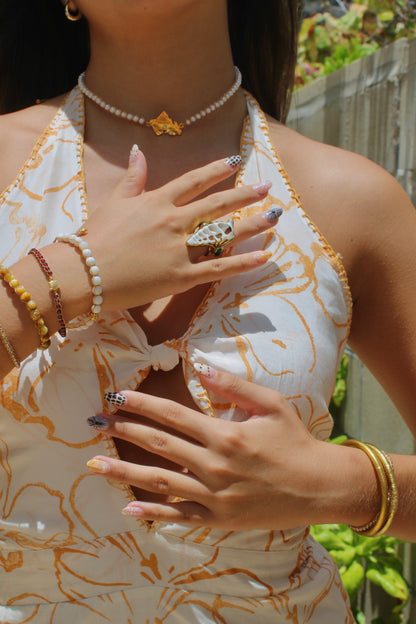 Sunpetal Halter Dress – Honey Blossom