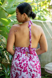 Hibiscus Bloom Halter Maxi Dress