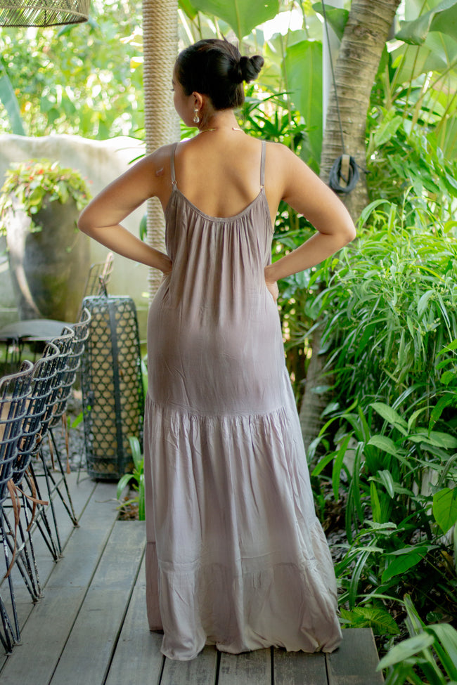 Boho Maxi Dress Taupe