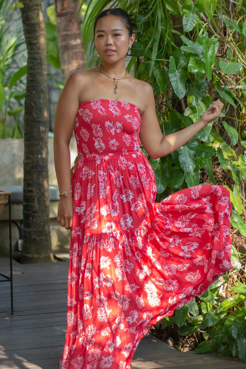 Tropical Flowy Long Dress
