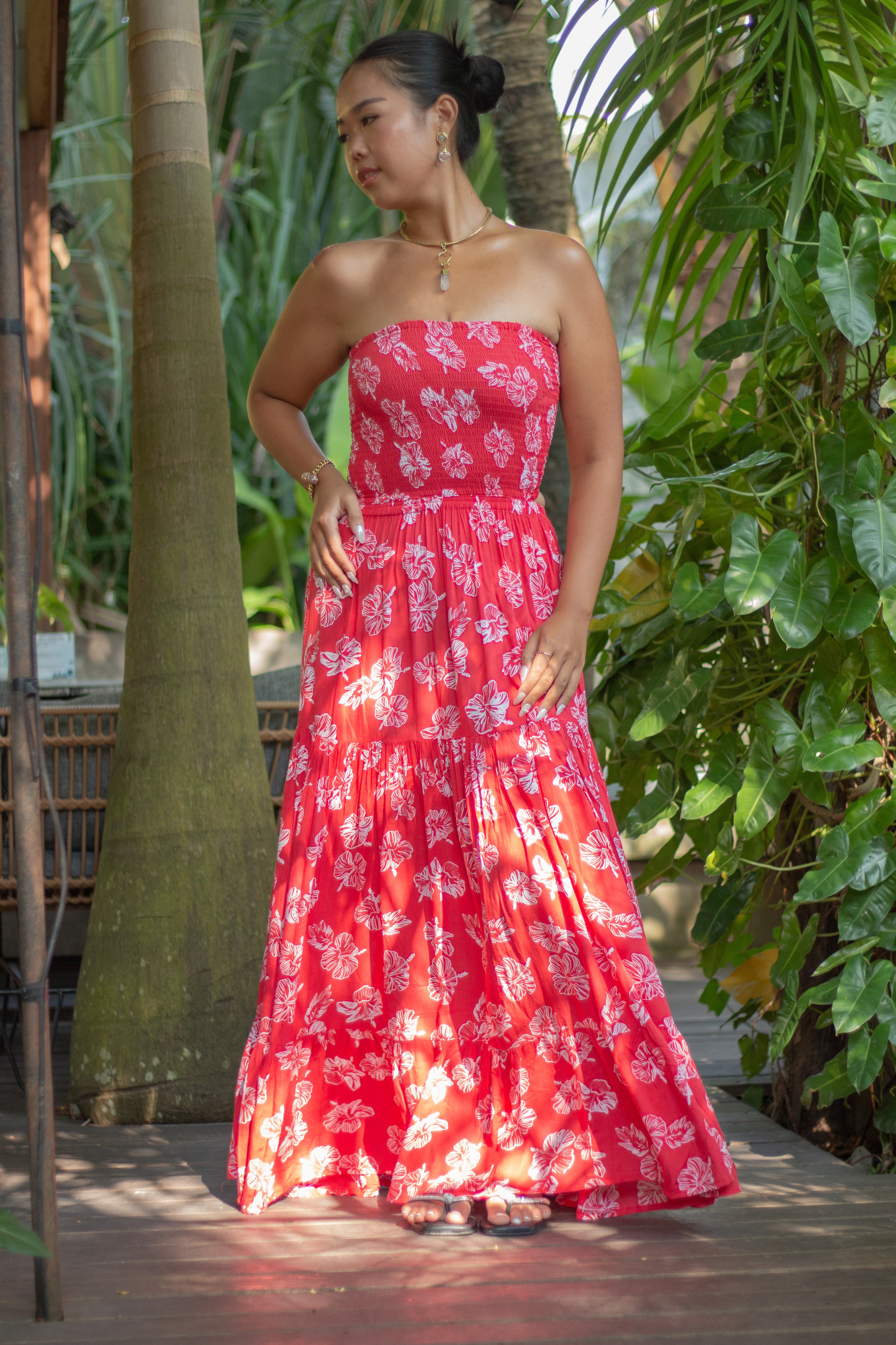 Tropical Flowy Long Dress