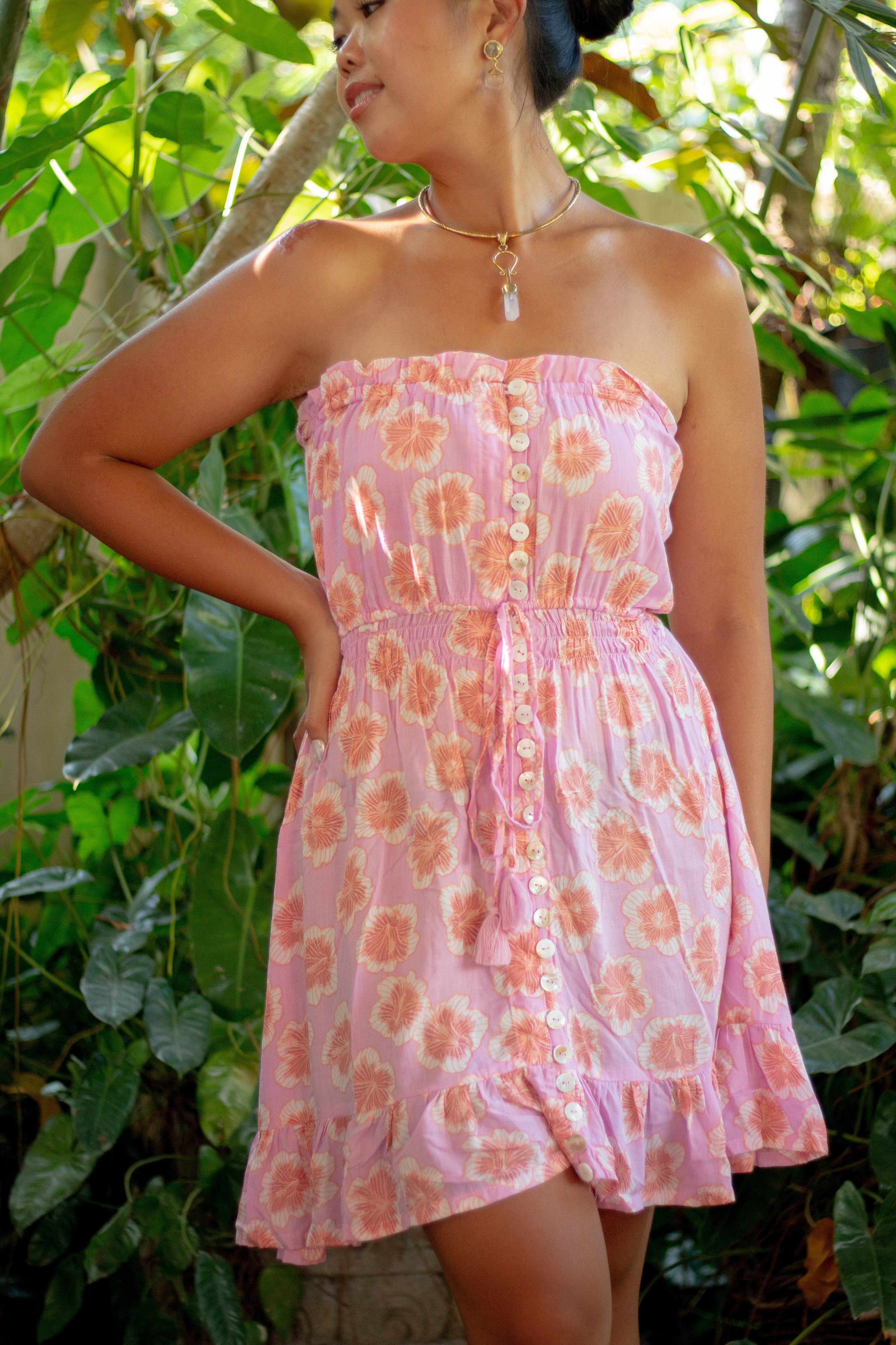 Pink Floral Short Jumpsuit