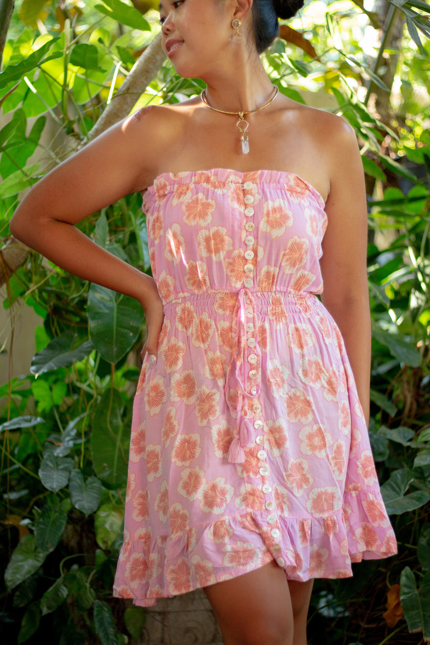 Pink Floral Short Jumpsuit